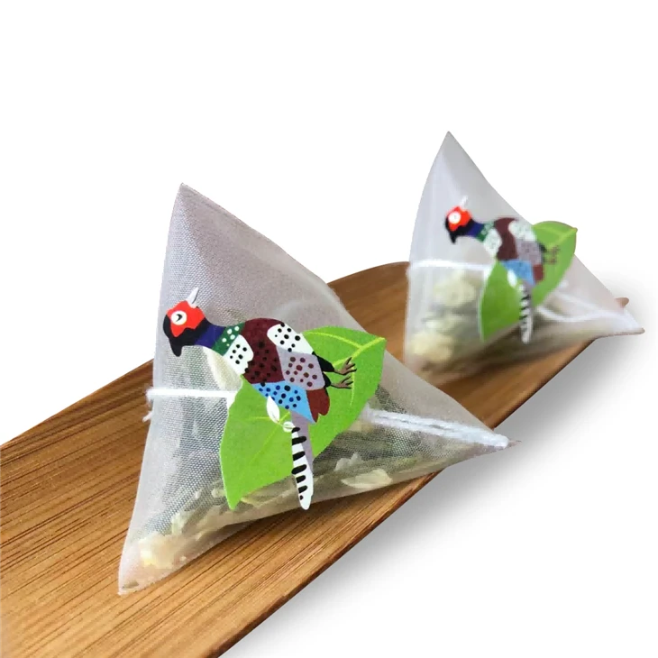 Customized Label PA Nylon Pyramid Tea Bags Roll